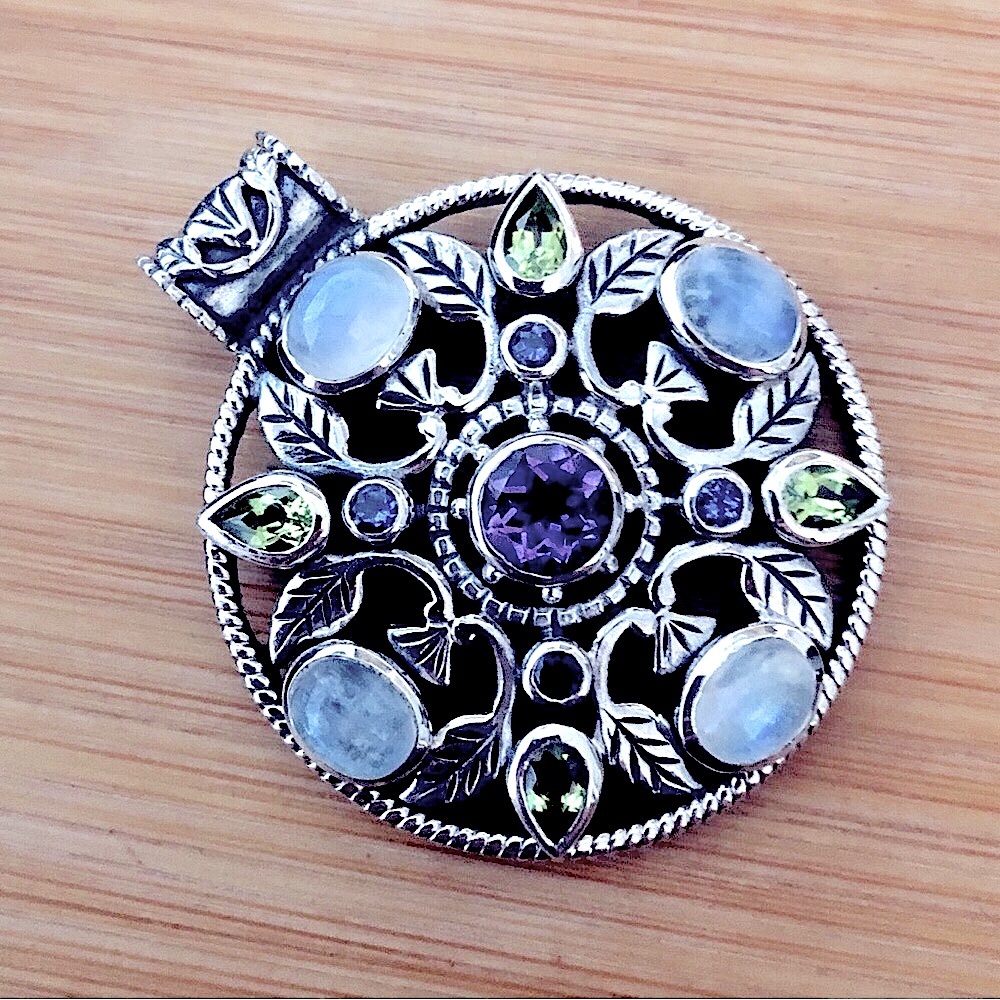 $108 Doug Paulus Estate Drop Pendant marked dp 925 India - Picture 3 of 6